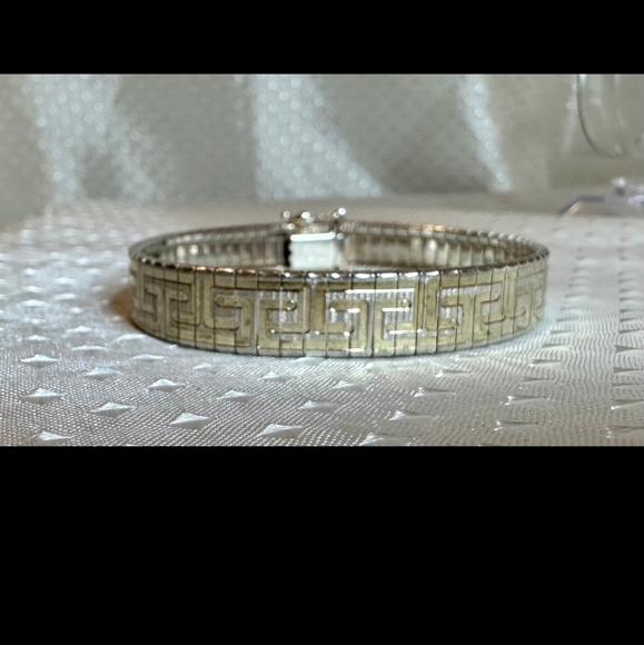 Vintage Two-toned Greek Style Bracelet! 14k/925! - Picture 8 of 14